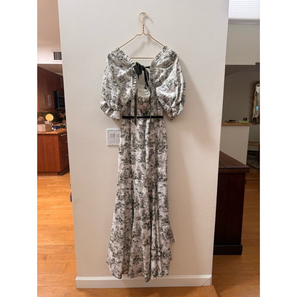 ✨ Antonio Melani x Nicola Bathie Hallie Jacquard Puff Sleeve Tea Length Dress ✨ - Picture 7 of 7